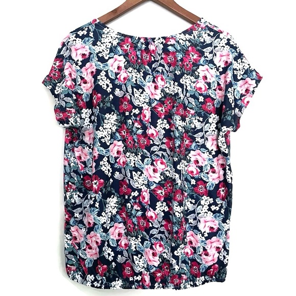 ZAVANNA Floral Women's Top Blue Red Pink White Spring Summer, Large - Picture 4 of 15